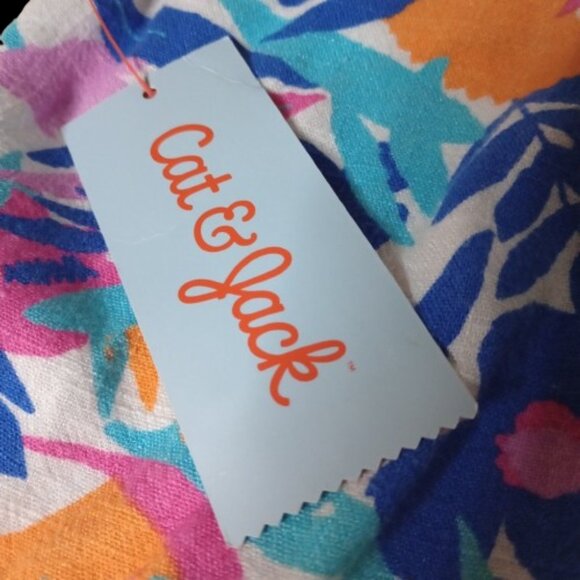 Girls' Short Sleeve Button-Down Linen Blend Shirt - Cat & Jack XL NWT - Picture 4 of 6